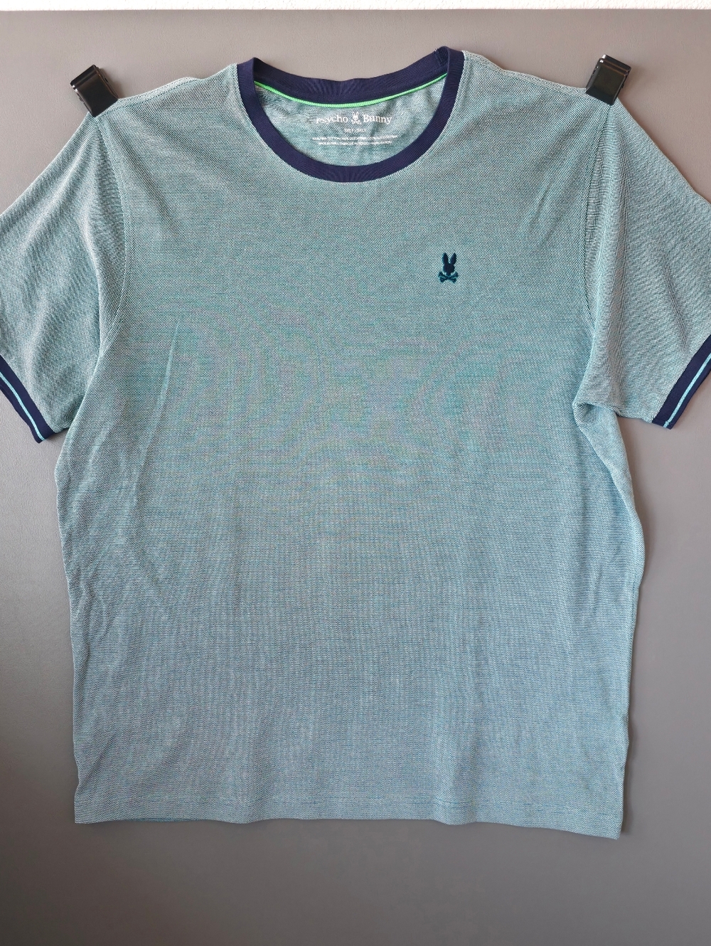 Psycho Bunny Quinton Textured Pique Tee 3XLT Green Quiet Luxury Pima Cotton